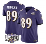 Men's Baltimore Ravens #89 Mark Andrews Purple F.U.S.E 2024 AFC North Division Champions Vapor Limited Football Jersey