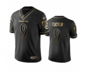 Men's Baltimore Ravens #9 Justin Tucker Limited Black Golden Edition Football Jersey