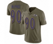 Men's Baltimore Ravens #90 Pernell McPhee Limited Olive 2017 Salute to Service Football Jersey