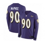 Men's Baltimore Ravens #90 Pernell McPhee Limited Purple Therma Long Sleeve Football Jersey