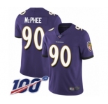 Men's Baltimore Ravens #90 Pernell McPhee Purple Team Color Vapor Untouchable Limited Player 100th Season Football Jersey