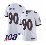 Men's Baltimore Ravens #90 Pernell McPhee White Vapor Untouchable Limited Player 100th Season Football Jersey