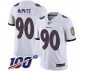 Men's Baltimore Ravens #90 Pernell McPhee White Vapor Untouchable Limited Player 100th Season Football Jersey