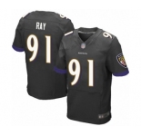 Men's Baltimore Ravens #91 Shane Ray Elite Black Alternate Football Jersey