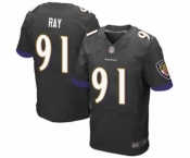 Men's Baltimore Ravens #91 Shane Ray Elite Black Alternate Football Jersey