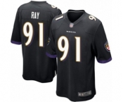 Men's Baltimore Ravens #91 Shane Ray Game Black Alternate Football Jersey