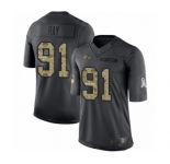 Men's Baltimore Ravens #91 Shane Ray Limited Black 2016 Salute to Service Football Jersey