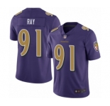 Men's Baltimore Ravens #91 Shane Ray Limited Purple Rush Vapor Untouchable Football Jersey