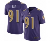 Men's Baltimore Ravens #91 Shane Ray Limited Purple Rush Vapor Untouchable Football Jersey