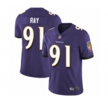 Men's Baltimore Ravens #91 Shane Ray Purple Team Color Vapor Untouchable Limited Player Football Jersey