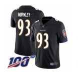 Men's Baltimore Ravens #93 Chris Wormley Black Alternate Vapor Untouchable Limited Player 100th Season Football Jersey