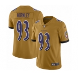Men's Baltimore Ravens #93 Chris Wormley Limited Gold Inverted Legend Football Jersey