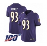 Men's Baltimore Ravens #93 Chris Wormley Purple Team Color Vapor Untouchable Limited Player 100th Season Football Jersey