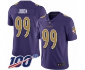 Men's Baltimore Ravens #99 Matt Judon Limited Purple Rush Vapor Untouchable 100th Season Football Jersey