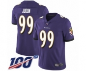 Men's Baltimore Ravens #99 Matt Judon Purple Team Color Vapor Untouchable Limited Player 100th Season Football Jersey