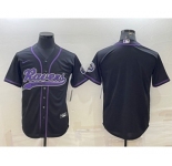 Men's Baltimore Ravens Blank Black With Patch Cool Base Stitched Baseball Jersey