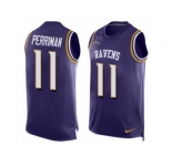 Men's Nike Baltimore Ravens #11 Breshad Perriman Limited Purple Player Name & Number Tank Top NFL Jersey