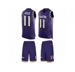 Men's Nike Baltimore Ravens #11 Kamar Aiken Limited Purple Tank Top Suit NFL Jersey