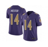 Men's Nike Baltimore Ravens #14 Devin Hester Limited Purple Rush NFL Jersey