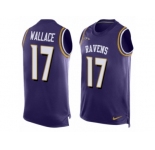 Men's Nike Baltimore Ravens #17 Mike Wallace Limited Purple Player Name & Number Tank Top NFL Jersey