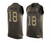 Men's Nike Baltimore Ravens #18 Jeremy Maclin Limited Green Salute to Service Tank Top NFL Jersey