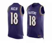 Men's Nike Baltimore Ravens #18 Jeremy Maclin Purple Player Name & Number Tank Top NFL Jersey