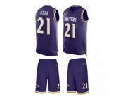 Men's Nike Baltimore Ravens #21 Lardarius Webb Limited Purple Tank Top Suit NFL Jersey