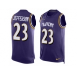 Men's Nike Baltimore Ravens #21 Tony Jefferson Limited Purple Player Name & Number Tank Top NFL Jersey
