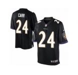 Men's Nike Baltimore Ravens #24 Brandon Carr Limited Black Alternate NFL Jersey