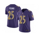 Men's Nike Baltimore Ravens #25 Tavon Young Limited Purple Rush NFL Jersey