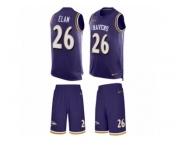 Men's Nike Baltimore Ravens #26 Matt Elam Limited Purple Tank Top Suit NFL Jersey