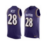 Men's Nike Baltimore Ravens #28 Terrance West Limited Purple Player Name & Number Tank Top NFL Jersey
