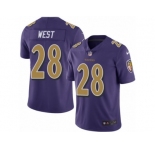 Men's Nike Baltimore Ravens #28 Terrance West Limited Purple Rush NFL Jersey