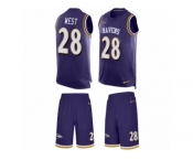 Men's Nike Baltimore Ravens #28 Terrance West Limited Purple Tank Top Suit NFL Jersey