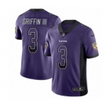 Men's Nike Baltimore Ravens #3 Robert Griffin III Limited Purple Rush Drift Fashion NFL Jersey