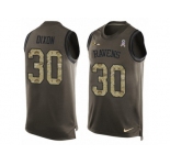 Men's Nike Baltimore Ravens #30 Kenneth Dixon Limited Green Salute to Service Tank Top NFL Jersey