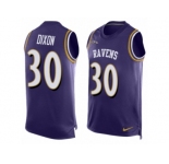 Men's Nike Baltimore Ravens #30 Kenneth Dixon Limited Purple Player Name & Number Tank Top NFL Jersey