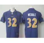 Men's Nike Baltimore Ravens #32 Eric Weddle  Limited Purple Stitched NFL Limited Rush Jersey