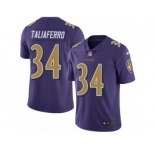 Men's Nike Baltimore Ravens #34 Lorenzo Taliaferro Limited Purple Rush NFL Jersey