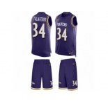 Men's Nike Baltimore Ravens #34 Lorenzo Taliaferro Limited Purple Tank Top Suit NFL Jersey