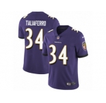 Men's Nike Baltimore Ravens #34 Lorenzo Taliaferro Vapor Untouchable Limited Purple Team Color NFL Jersey