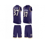 Men's Nike Baltimore Ravens #37 Javorius Allen Limited Purple Tank Top Suit NFL Jersey