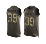 Men's Nike Baltimore Ravens #39 Danny Woodhead Limited Green Salute to Service Tank Top NFL Jersey