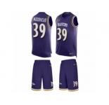 Men's Nike Baltimore Ravens #39 Danny Woodhead Limited Purple Tank Top Suit NFL Jersey