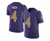 Men's Nike Baltimore Ravens #4 Sam Koch Elite Purple Rush NFL Jersey