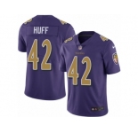 Men's Nike Baltimore Ravens #42 Marqueston Huff Limited Purple Rush NFL Jersey