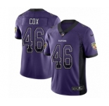 Men's Nike Baltimore Ravens #46 Morgan Cox Limited Purple Rush Drift Fashion NFL Jersey