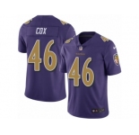 Men's Nike Baltimore Ravens #46 Morgan Cox Limited Purple Rush NFL Jersey