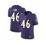 Men's Nike Baltimore Ravens #46 Morgan Cox Vapor Untouchable Limited Purple Team Color NFL Jersey