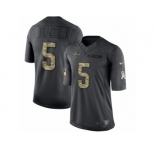 Men's Nike Baltimore Ravens #5 Joe Flacco Limited Black 2016 Salute to Service NFL Jersey